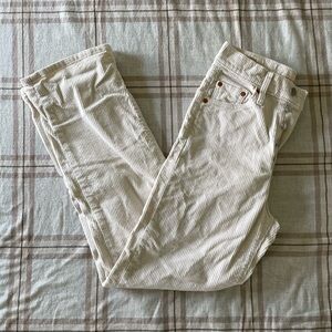 levi’s white corduroy ribcage straight pants